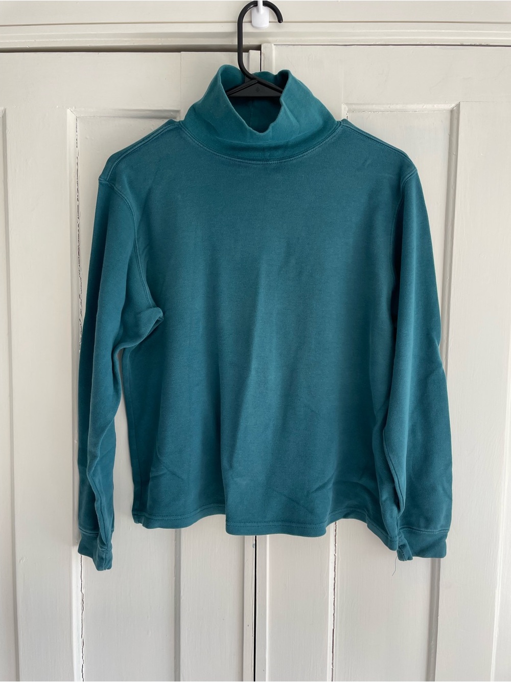 Cuffy’s of Cape Cod Teal Turtleneck Shirt Boxy Mariner Boating Coastal Layer Tee